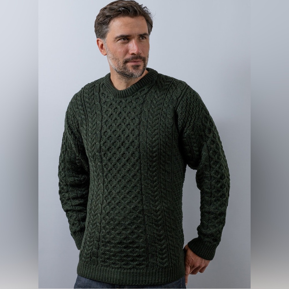 Carraig Donn Men's Aran Wool Sweater